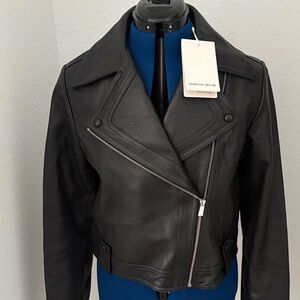 Classic Black Leather Moto Biker Jacket